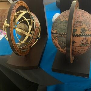 Vintage Style mismatched Globe Bookends